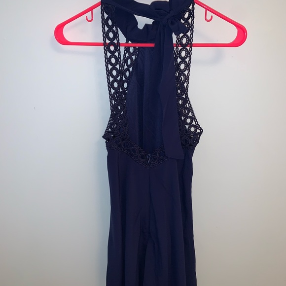 NWT Lulu’s Navy Blue Halter Swing Dress - Picture 6 of 8